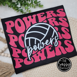 Powers Volleyball Retro Repeat Tee