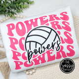 Powers Volleyball Retro Repeat Crewneck Sweatshirt