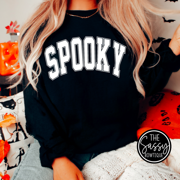 Spooky White Crewneck Sweatshirt