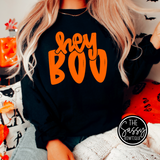 Hey Boo Orange Crewneck Sweatshirt