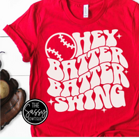 Hey Batter Batter Swing Baseball Tee