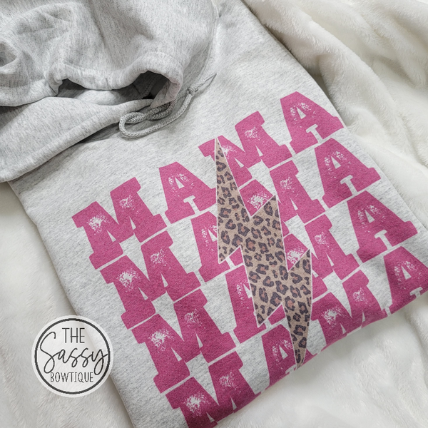 Leopard Bolt Mama Hoodie