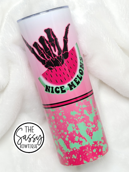 Nice Melons Skellie Watermelon Skinny Tumbler