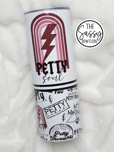 Petty Soul Rainbow Bolt Muted Skinny Tumbler