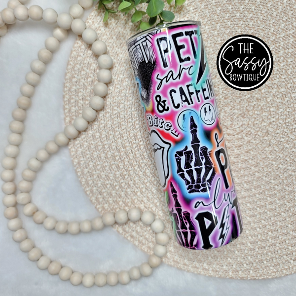 Colorful Petty Collage Skinny Tumbler