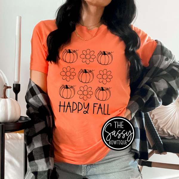 Happy Fall Pumpkin & Flower Tee