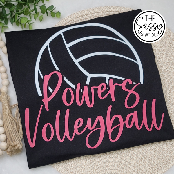 Powers Volleyball Script Tee