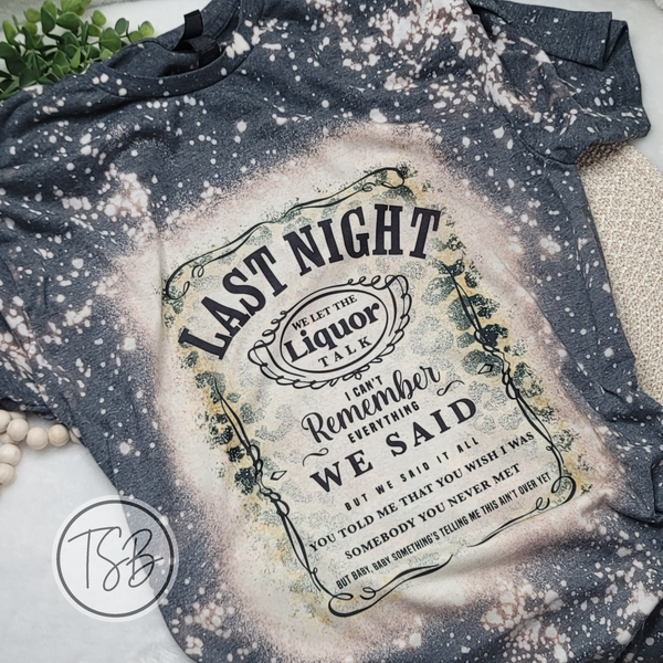 MW Last Night Leopard Whiskey Label Bleached Tee
