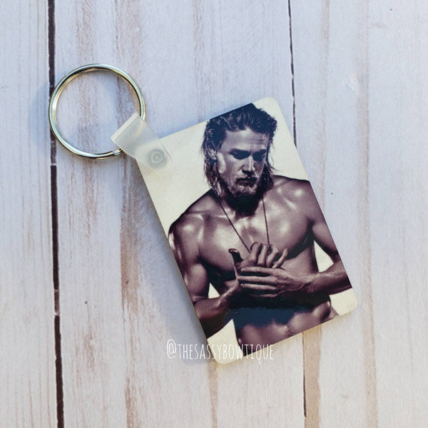 Biker Jax Black and White Keychain