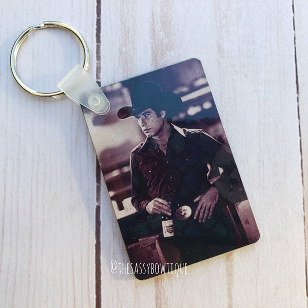 Cowboy Bud Black and White Keychain